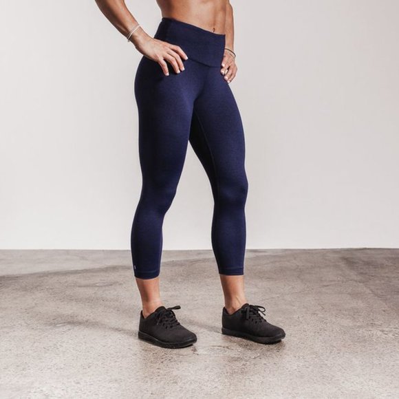 Women's High-Rise Plush Heather Tight 21" - Deep Navy Heather - Picture 1 of 1